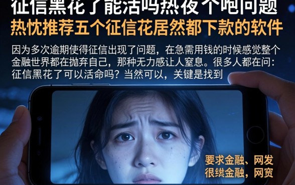 征信黑花了能活吗，热忱推荐五个征信花居然都下款的软件