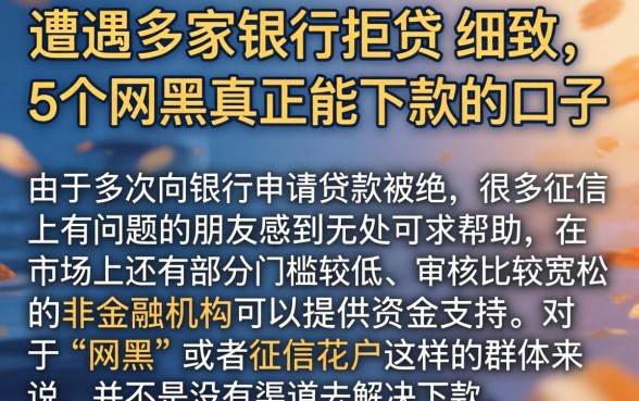 遭遇多家银行拒贷，细致阐述5个网黑真正能下款的口子