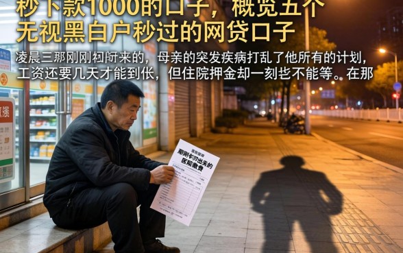 秒下款1000的口子，概览五个无视黑白户秒过的网贷口子
