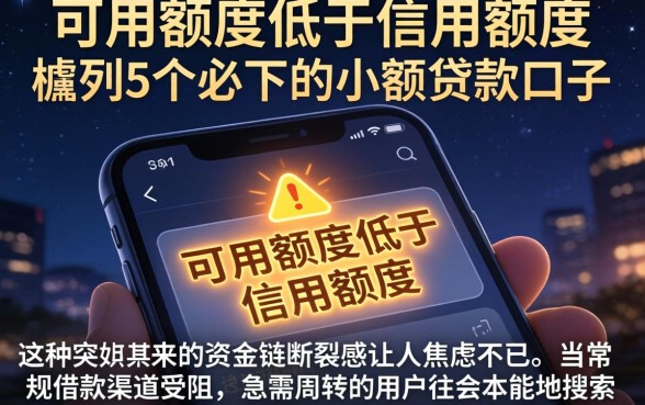 可用额度低于信用额度，胪列5个必下的小额贷款口子