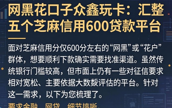 网黑花口子众鑫玩卡，汇整五个芝麻信用600贷款平台