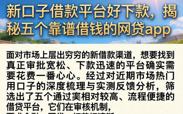 新口子借款平台好下款，揭秘五个靠谱借钱的网贷app