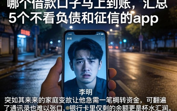 哪个借款口子马上到账，汇总5个不看负债和征信的app