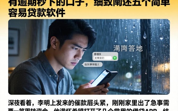 有逾期秒下的口子，细致阐述五个简单容易贷款软件