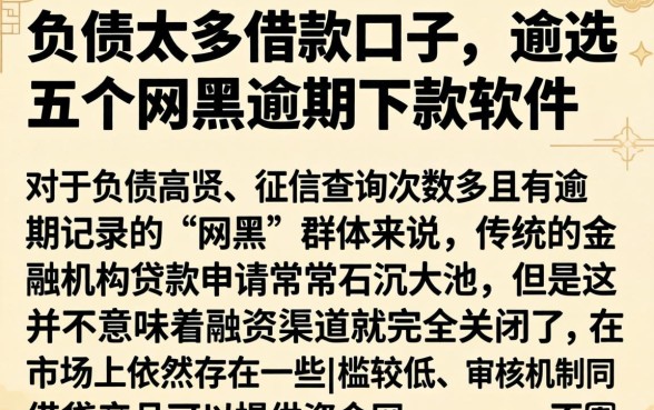 负债太多借款口子，遴选五个网黑逾期下款软件