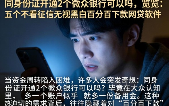 同身份证开通2个微众银行可以吗，概览五个不看征信无视黑白百分百下款网贷软件