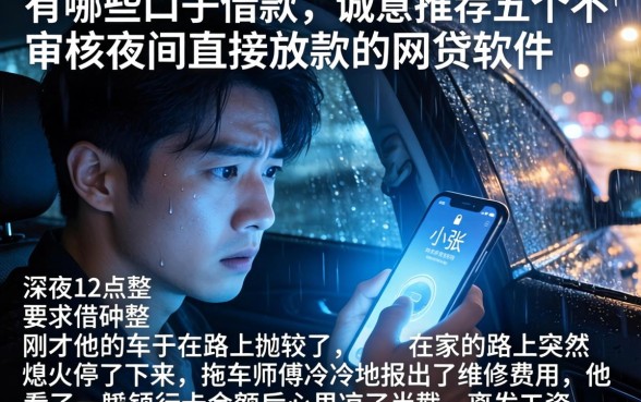 有哪些口子借款的，诚意推荐五个不审核夜间直接放款的网贷软件