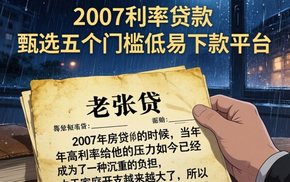 2007利率贷款,甄选五个门槛低易下款平台