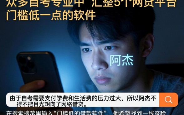 在众多自考专业中，汇整5个网贷平台门槛低一点的软件