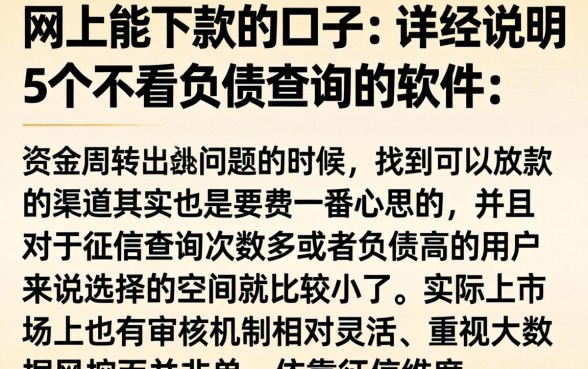 网上能下款的口子，详尽说明5个不看负债查询的软件