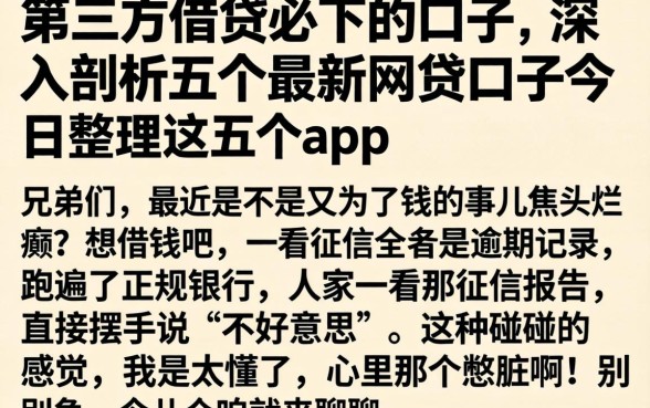第三方借贷必下的口子，深入剖析五个最新网贷口子今日整理这五个app
