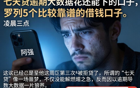 七天贷逾期大数据花还能下的口子，罗列5个比较靠谱的借钱口子