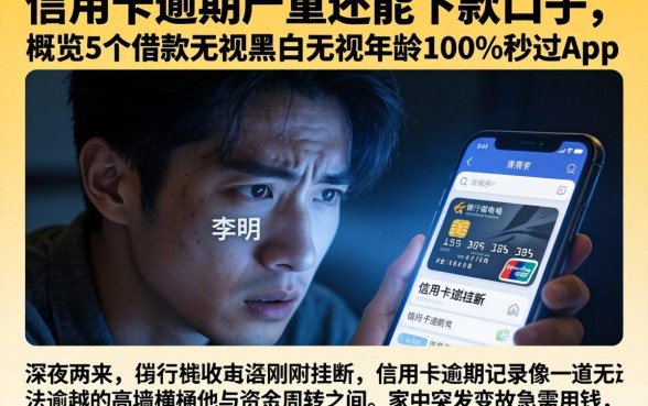 信用卡逾期严重还能下款的口子，概览5个借款无视黑白无视年龄100%秒过app