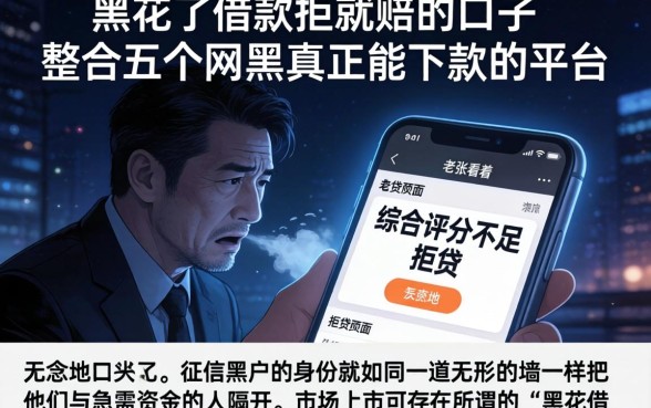 黑花了借款拒就赔的口子，整合五个网黑真正能下款的平台