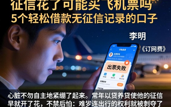 征信花了可能买飞机票吗，胪列5个轻松借款无征信记录的口子