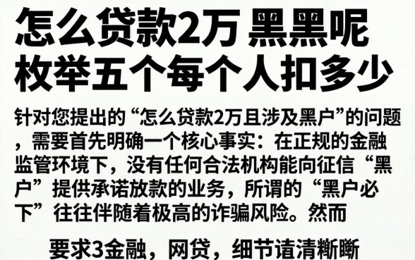 怎么贷款2万 黑户呢，枚举五个每个人扣多少？