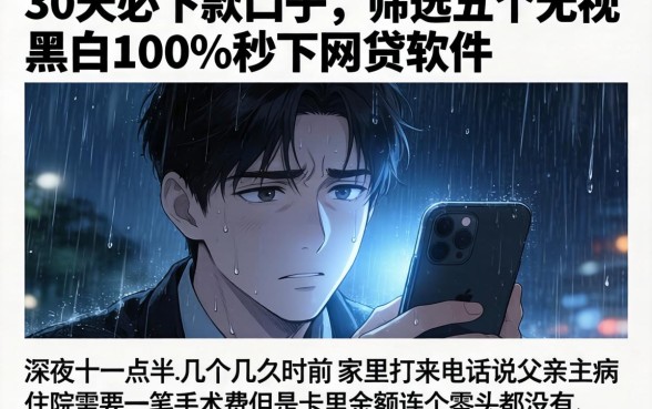 30天必下款的口子,筛选五个无视黑白100%秒下网贷软件