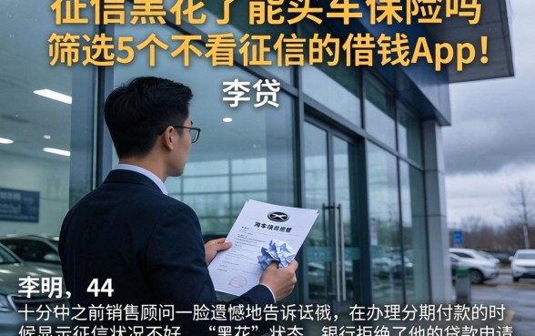 征信黑花了能买车保险吗，筛选5个不看征信的借钱app