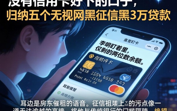 没有信用卡好下的口子，归纳五个无视网黑征信黑3万贷款