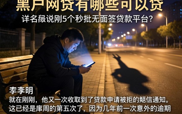 黑户网贷有哪些可以贷，详尽说明5个秒批无面签贷款平台