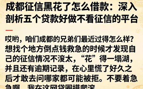 成都征信黑花了怎么借款，深入剖析五个贷款好做不看征信的平台