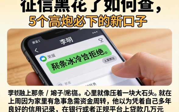 征信黑花了如何查，详细阐述5个高炮必下的新口子