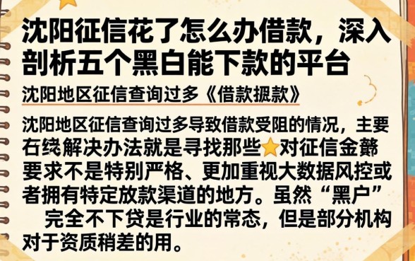 沈阳征信花了怎么办借款，深入剖析五个黑户能下款的平台
