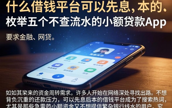 什么借钱平台可以先息后本的，枚举五个不查流水的小额度贷款app