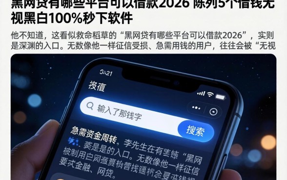 黑网贷有哪些平台可以借款2026，陈列5个借钱无视黑白100%秒下软件