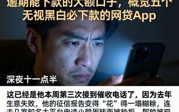 逾期能下款的大额口子，概览五个无视黑白必下款的网贷app