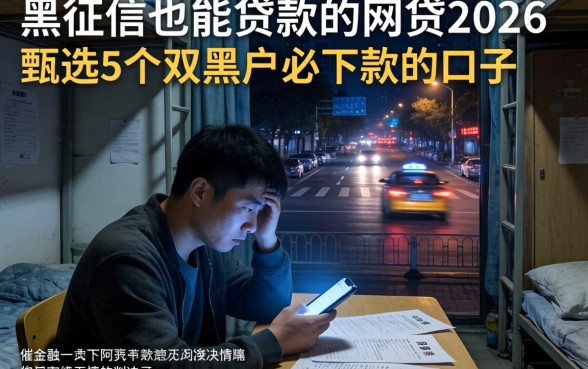黑征信也能贷款的网贷2026，甄选5个双黑户必下款的口子