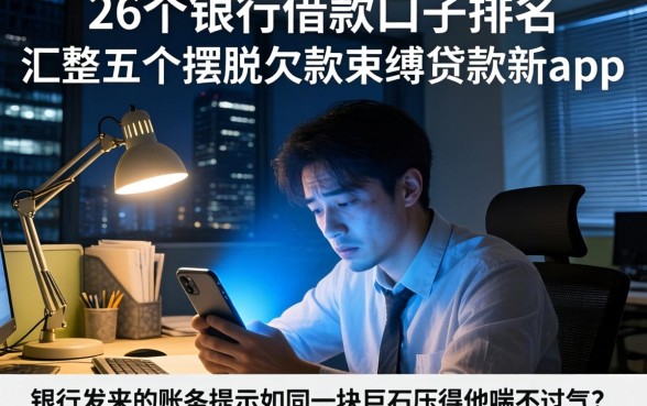 26个银行借款口子排名，汇整五个摆脱欠款束缚贷款新app