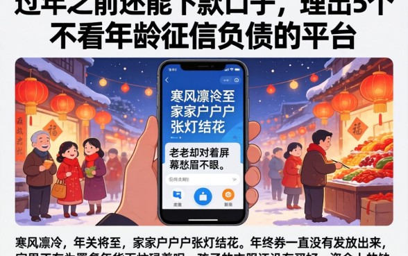 过年之前还能下款的口子，理出5个不看年龄征信负债的平台