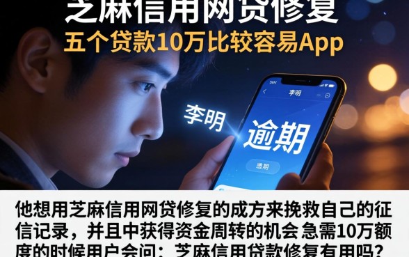 芝麻信用网贷修复，概括五个贷款10万比较容易的app