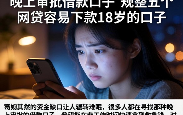 晚上审批的借款口子，规整五个网贷容易下款18岁的口子