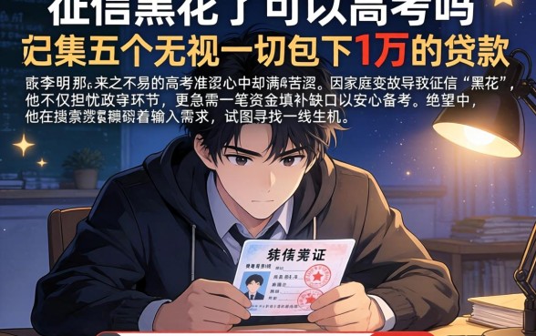 征信黑花了可以高考吗，归集五个无视一切包下1万的贷款