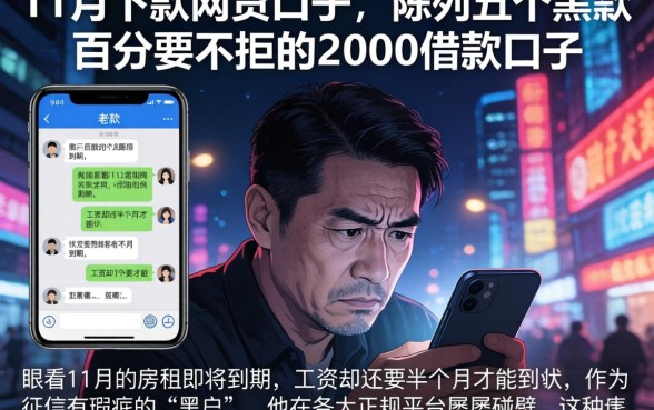11月下款的网贷口子，陈列五个黑户百分百不拒的2000借款口子