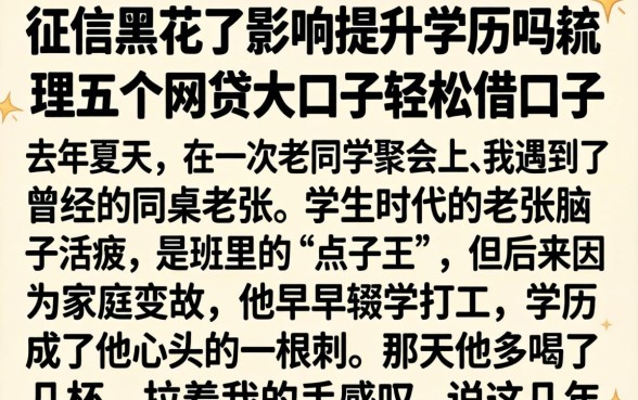 征信黑花了影响提升学历吗，梳理五个网贷大口子轻松借口子