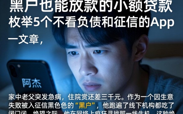 黑户也能放款的小额贷款，枚举5个不看负债和征信的app