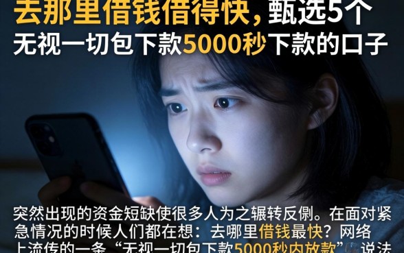 去那里借钱借得快，甄选5个无视一切包下款5000秒下款的口子