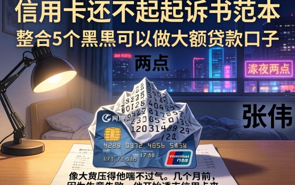 信用卡还不起起诉书范本，整合5个黑户可以做大额贷款口子