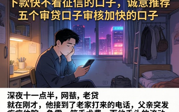 下款快不看征信的口子，诚意推荐五个审贷口子审核加快的口子