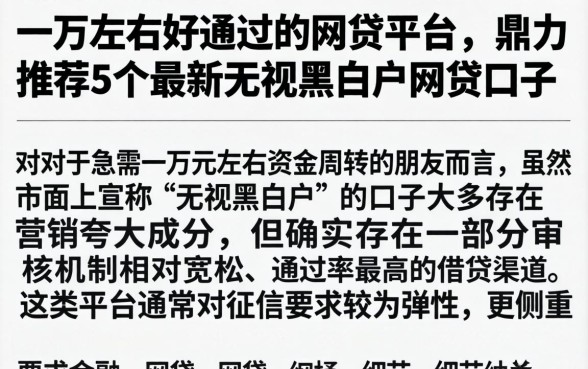 一万左右好通过的网贷平台，鼎力推荐5个最新无视黑白户网贷口子