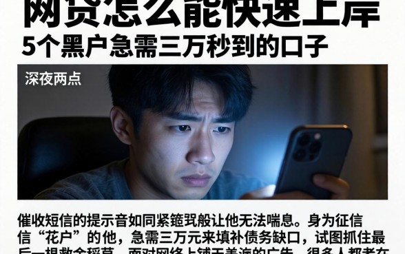 网贷怎么能快速上岸，概括5个黑户急需三万秒到的的口子