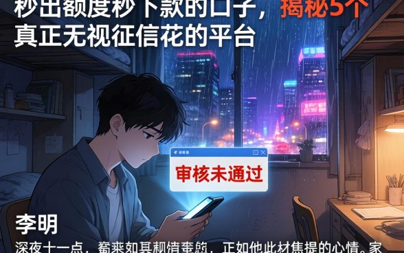 秒出额度秒下款的口子，揭秘5个真正无视征信花的平台