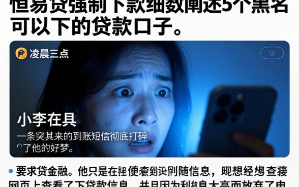 恒易贷强制下款，细致阐述5个黑户可以下的贷款口子