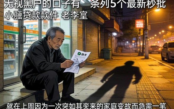 无视黑户的口子有，条列5个最新秒批小额贷款软件