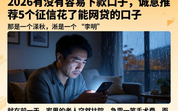 2026有没有容易下款的口子，诚意推荐5个征信花了能网贷的口子