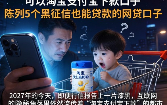 可以淘宝支付宝下款的口子，陈列5个黑征信也能贷款的网贷口子