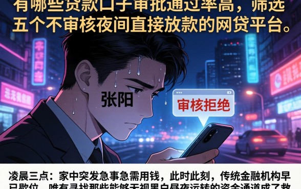 有哪些贷款口子审批通过率高，筛选五个不审核夜间直接放款的网贷平台